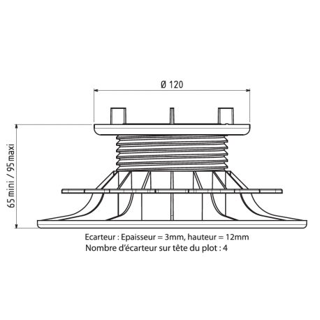 Plot autonivelant 65 95 mm