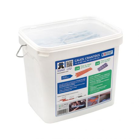 Seau de 50 cales crantées 90 mm et 30 cales crantées 170 mm Seau de 50 cales crantées 90 mm et 30 cales crantées 170 mm