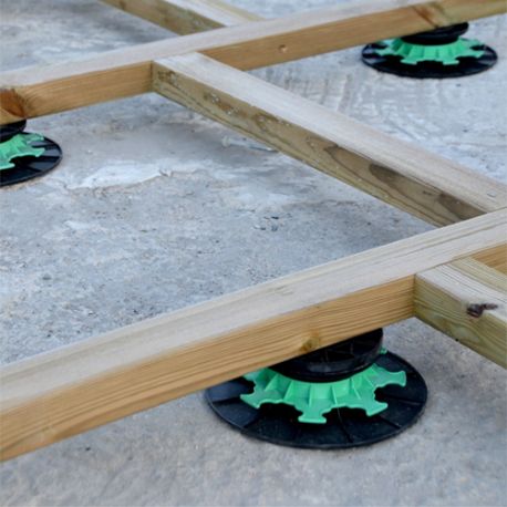 Stelzlager höhenverstellbar für Holzterrassen 50 bis 80 mm - Jouplast