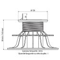 Adjustable pedestal 80 140 mm for Wooden Deck - Jouplast