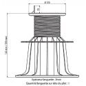 Adjustable pedestal 140 230 mm for Wooden Deck - Jouplast