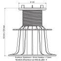 Plattenlager für Fliesen Terrassen - Höhenverstellbar von 140 bis 230 mm - Jouplast