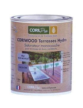 Saturateur monocouche pour terrasse bois -Incolore - CORIWOOD - Jérican 1 L