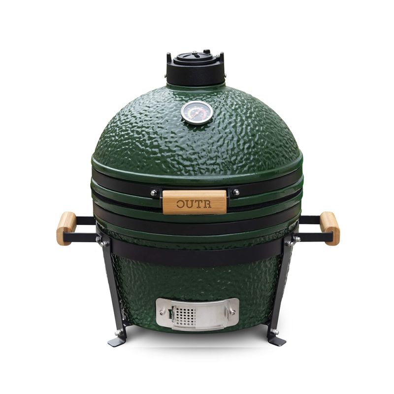 Barbecue Céramique Kamado Medium 40 cm Vert OUTR Barbecue Céramique Kamado Medium 40 cm Vert OUTR