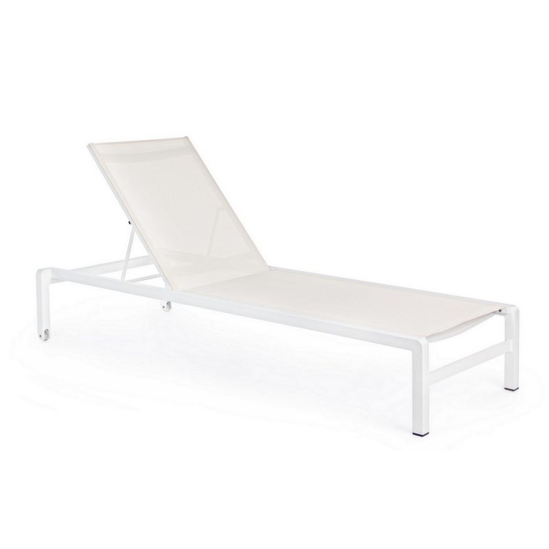 Bain de soleil à roulettes KONNOR blanc Bain de soleil à roulettes KONNOR blanc