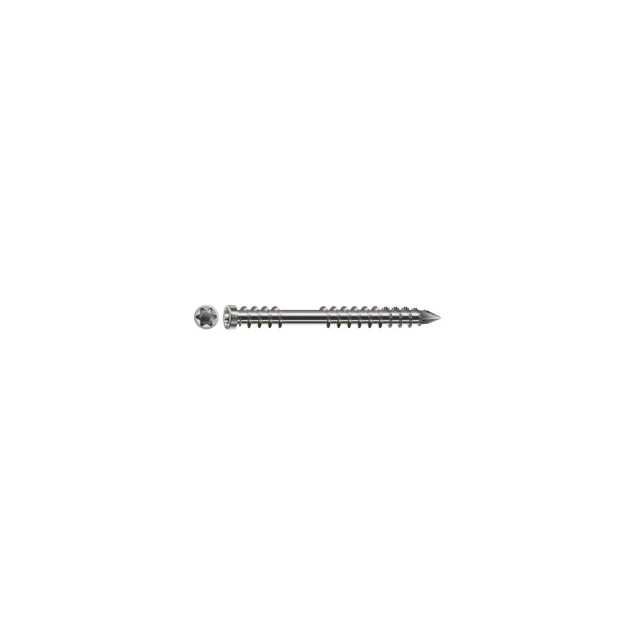 Vis terrasse 5 x 60 mm - Filetage de fixation,T25 Pointe CUT, Inox A2 - Boite de 100 vis