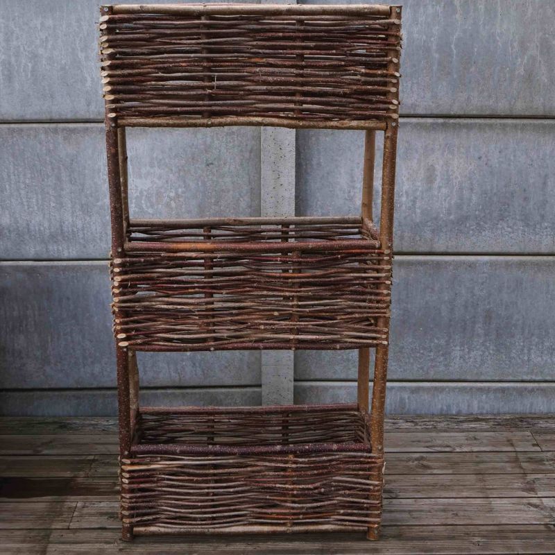 Jardinière haute en bois de noisetier tressé - 150 x 30 x 75 cm Jardinière haute en bois de noisetier tressé - 150 x 30 x 75 cm