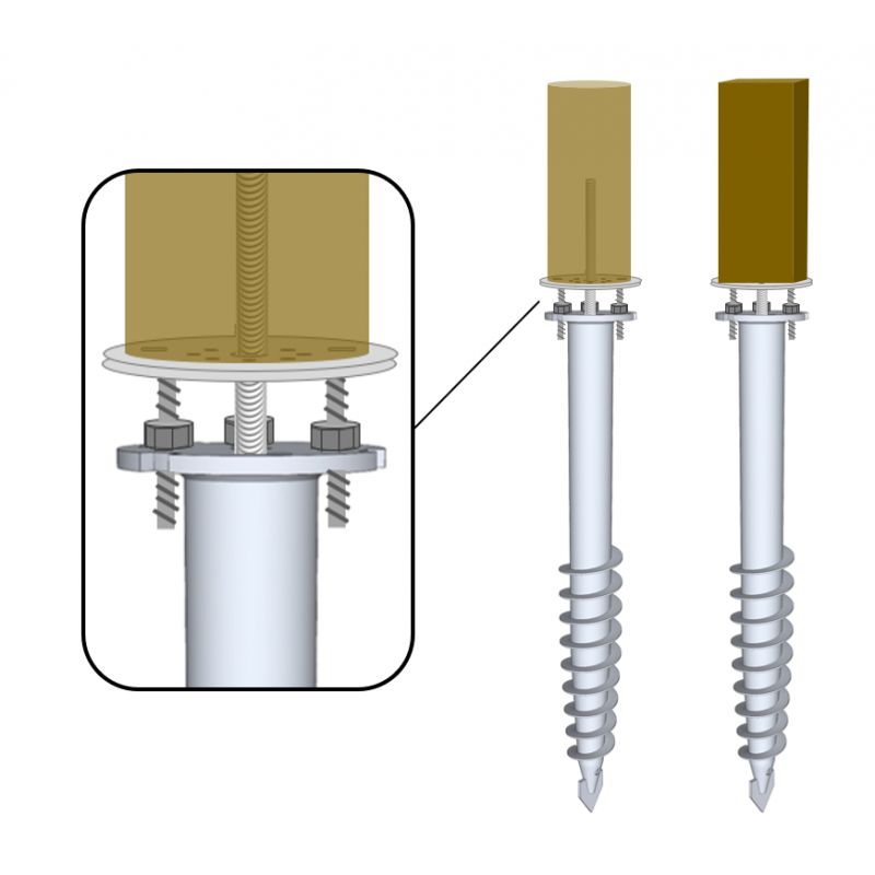 Connecteur pour poteau bois Connect tige Filetée(C41)