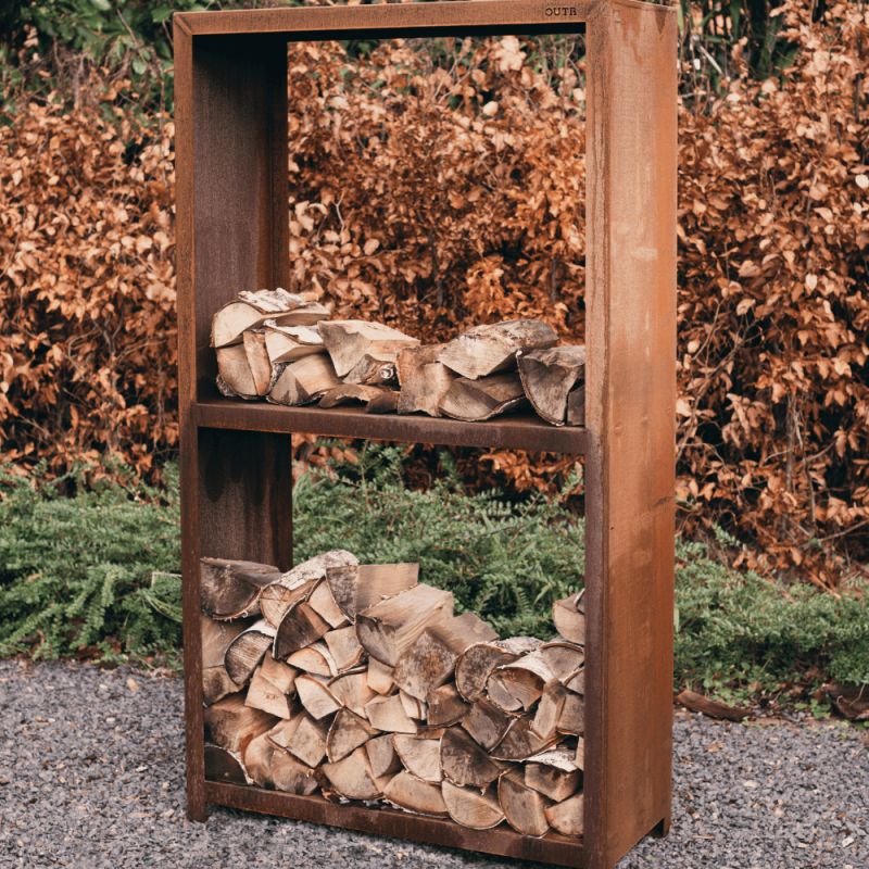 Etagère à bois Woodstock en acier corten