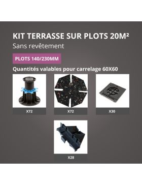 Kit terrasse sans revêtement 20M² Jouplast - sans profilé