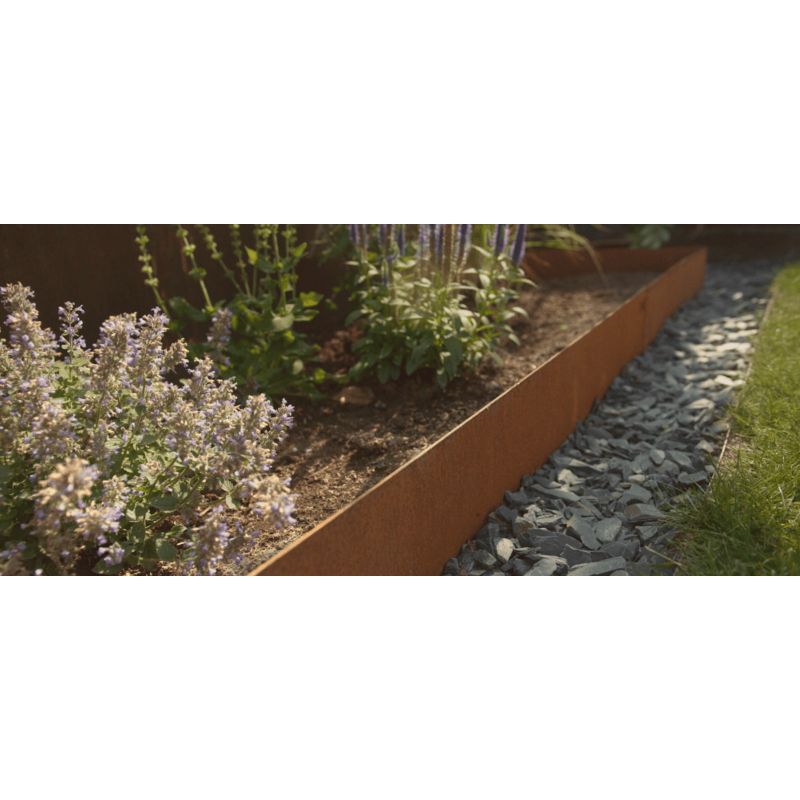Bordure EasyFix LI 100 Corten - Longueur 120 cm - Hauteur : 10 cm