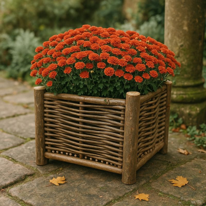Jardinière en bois de noisetier tressé - 2 tailles disponibles Jardinière en bois de noisetier tressé - 2 tailles disponibles
