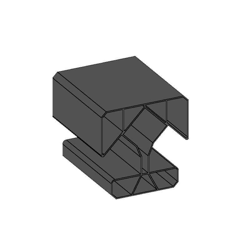 Poteau alu Carré multidirectionnel - Gris anthracite 2500 mm