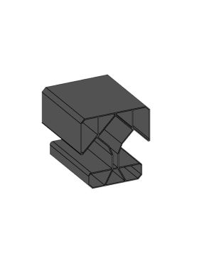 Poteau alu Carré multidirectionnel - Gris anthracite 2500 mm