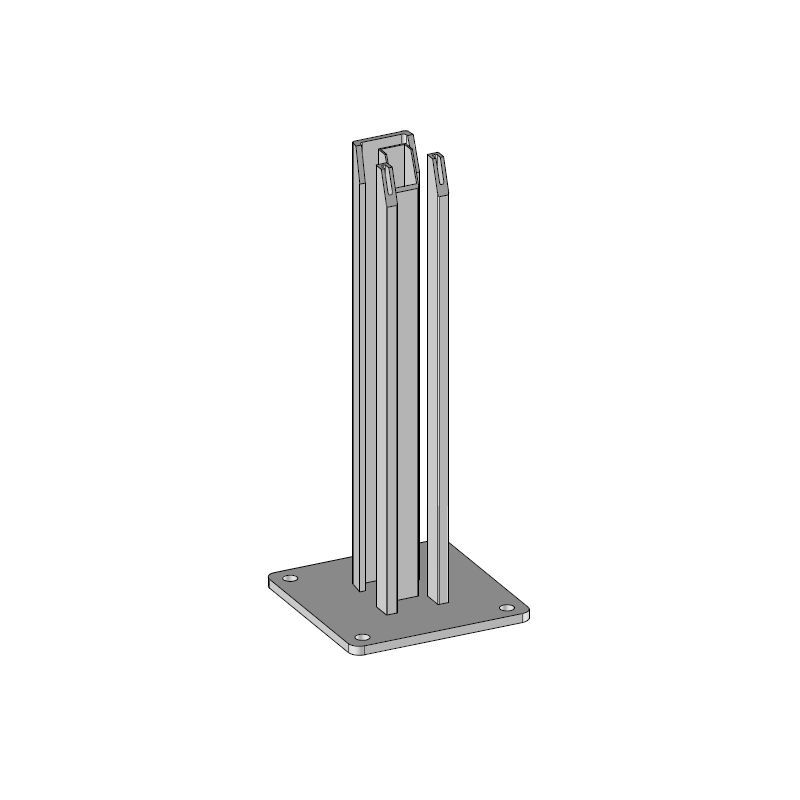 Sylneo - Sachet de pied de poteau acier gris