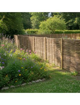 Panneau claustra en Noisetier Tressé en horizontal qualité pro. Clôture naturelle bois