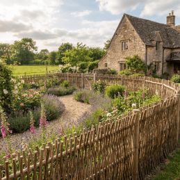 Panneau noisetier en tressage vertical