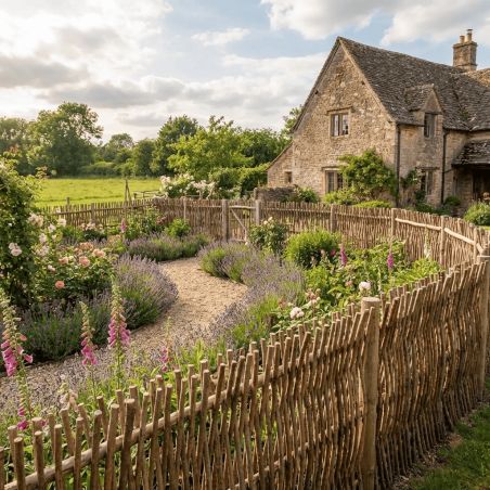 Panneau cloture noisetier en tressage vertical - 3 tailles disponibles