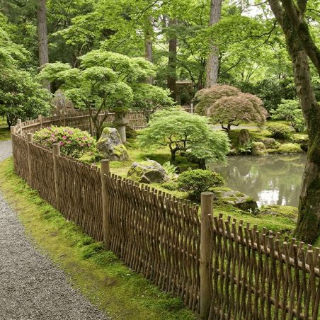 Panneau cloture noisetier en tressage vertical - 3 tailles disponibles