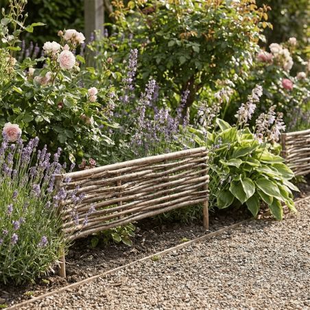 Bordure en noisetier Tressage Horizontal