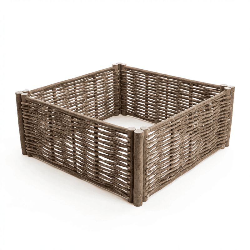 Potager carré en noisetier Tressage Horizontal - 4 tailles disponibles