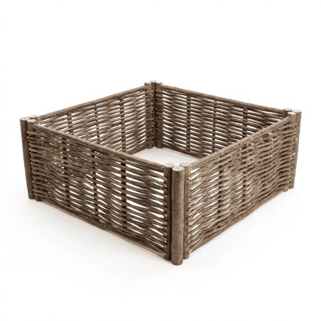 Potager carré en noisetier Tressage Horizontal - 4 tailles disponibles
