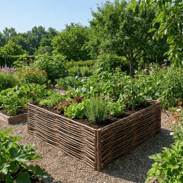 Potager carré en noisetier Tressage Horizontal - 4 tailles disponibles