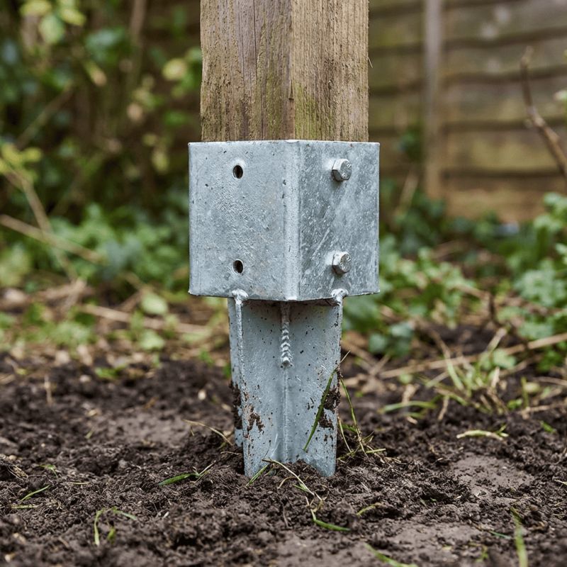 Pieu pour poteau bois - 90x90mm