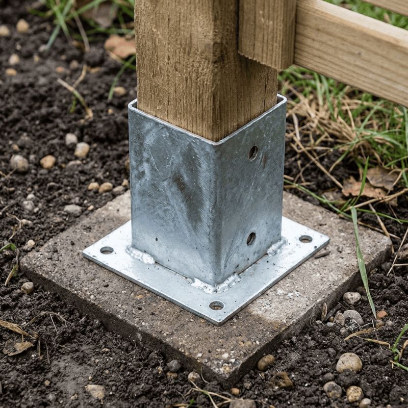 Platine pour poteau bois - 90x90mm