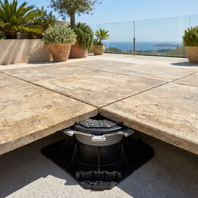 Plot réglable H55-80 autonivelant Cleman pour terrasse dalle