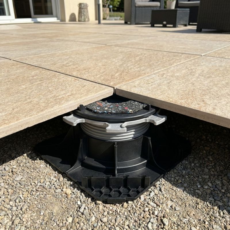 Plot réglable H55-80 autonivelant Cleman pour terrasse dalle