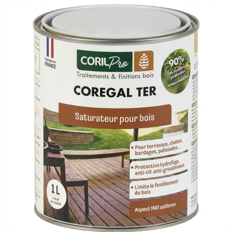 Saturateur pour terrasse en bois - Coregal Incolore - 1L