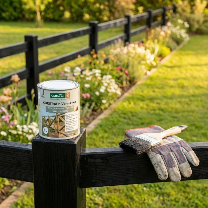 Vernis noir Coritrait' 1L - Anti pourriture et humidité