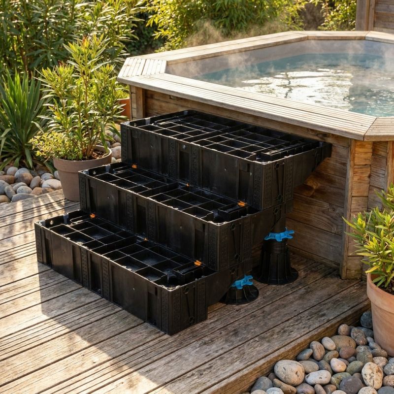 Marche escalier extérieur modulable Modulesca 20 cm