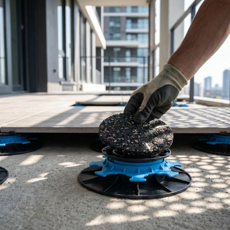 Gomme Acoustique - carton de 100 pièces pneu recyclé JOUPLAST pour dalle