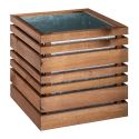 Bac à fleurs bois carré Lign Z 50x50 cm - Teinté brun