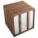 Bac à fleurs bois carré Lign Z 50x50 cm - Teinté brun