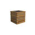 Bac à fleurs bois carré Lign Z 50x50 cm - Teinté brun