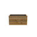 Bac à fleurs bois carré Lign Z 100x50 cm - Teinté brun