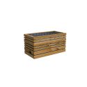 Bac à fleurs bois carré Lign Z 100x50 cm - Teinté brun