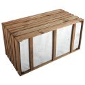 Bac à fleurs bois carré Lign Z 100x50 cm - Teinté brun