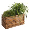 Bac à fleurs bois carré Lign Z 100x50 cm - Teinté brun