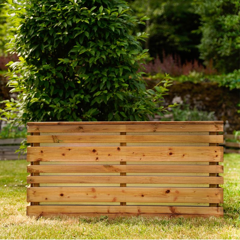 Bac à fleurs bois carré Lign Z 100x50 cm - Teinté brun