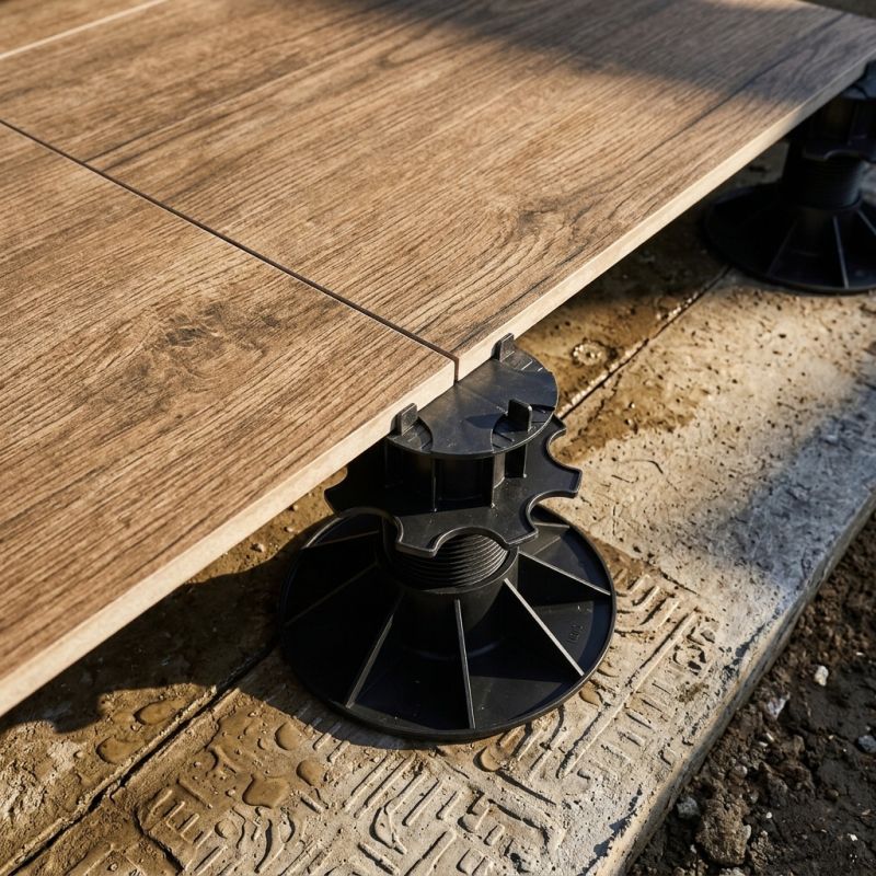 Plot terrasse dalle 26 à 466 mm - Avec Cale amortisseur - Solidor