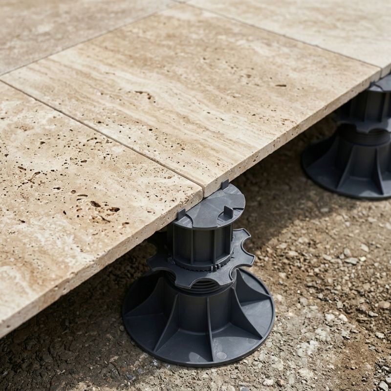 Plot terrasse dalle 26 à 466 mm - Avec Cale amortisseur - Solidor
