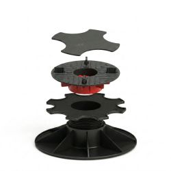 Plot terrasse dalle autonivelant 43 à 463 mm - Réglable par le dessus - Avec Cale amortisseur - Solidor
