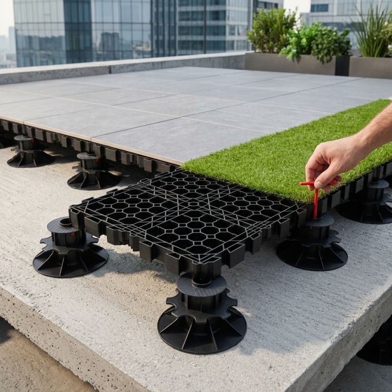 Plot terrasse pour Unisol réglable avec tête dalle - Solidor