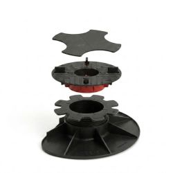 Demi plot terrasse dalle autonivelant avec cale amortisseur 58-373 mm - Réglable par dessus - Solidor