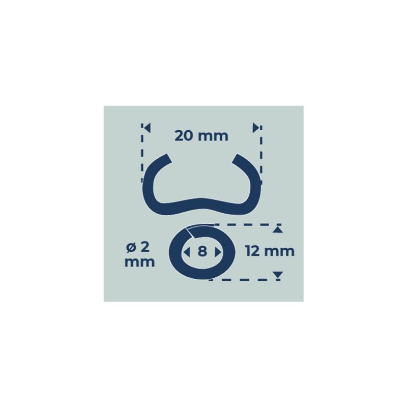 Agrafe OMEGA 20 - Galva plastifié noir 1000 pcs - EDMA