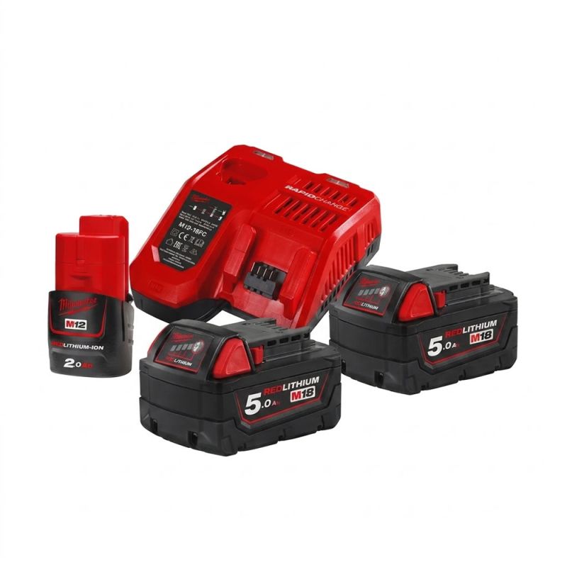 Pack de batteries 18V + chargeur + batterie 12V - Milwaukee